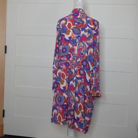 Intempo Women's midi wrap multicolor dress resort wear plus size 2X NWT - Picture 6 of 11